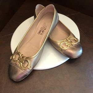Salvatore Ferragamo gold shoes